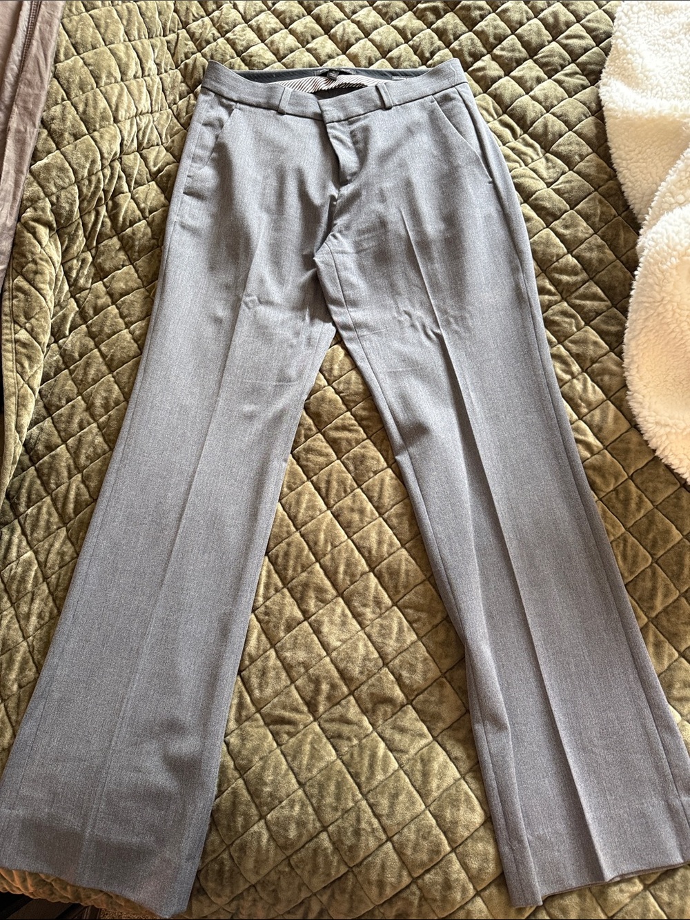 Banana Republic Straight-Leg Dress Pants in Light Gray